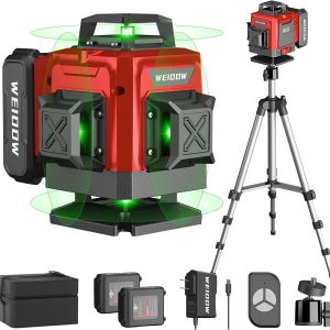 WEIDDW 4D Lazer-Nivel láser 360 autonivelante con trípode