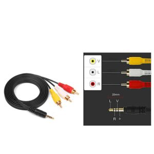 GTMEDIA AV Cable 3RCA Male to 3.5mm Male Cable Audio Video Cord AV DV AUX Conver